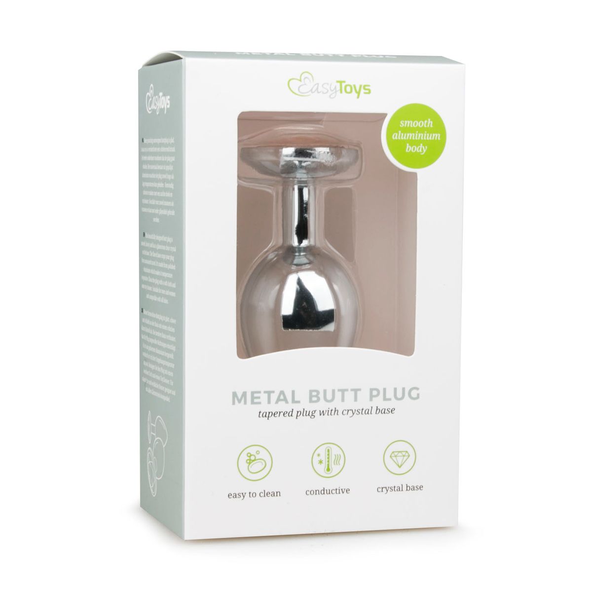 Metalen Buttplug met Zilveren Diamant - M