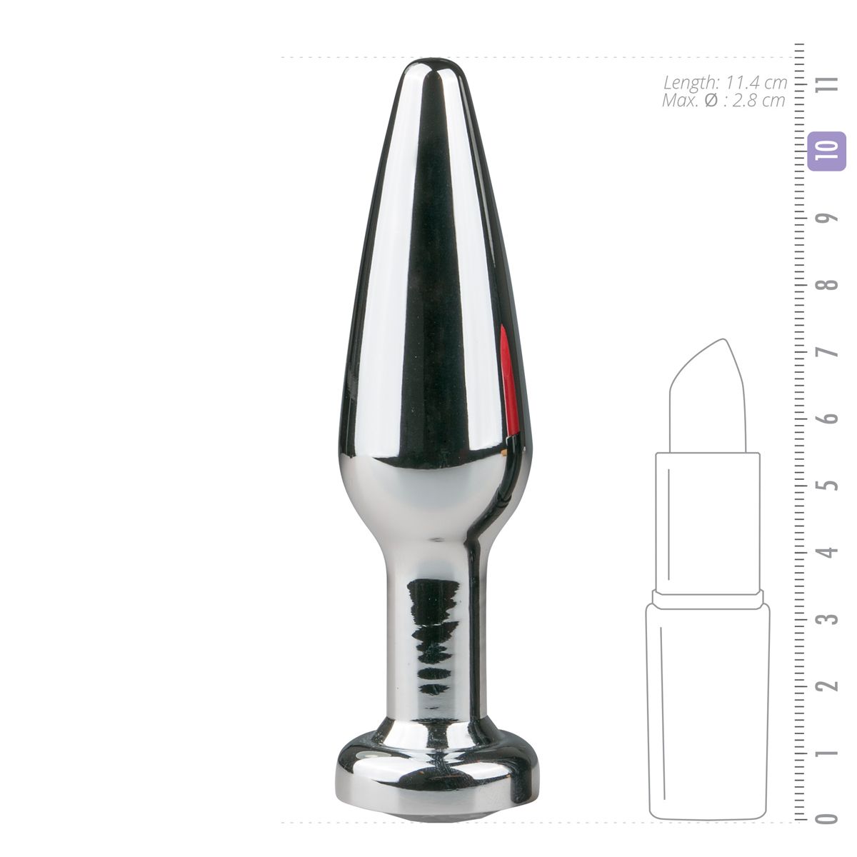 Metalen Buttplug met Diamant Zilver - L