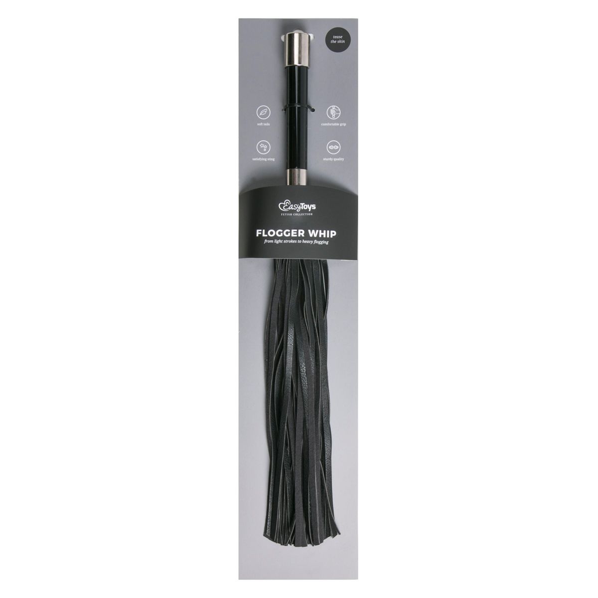 Lange flogger met metalen handvat