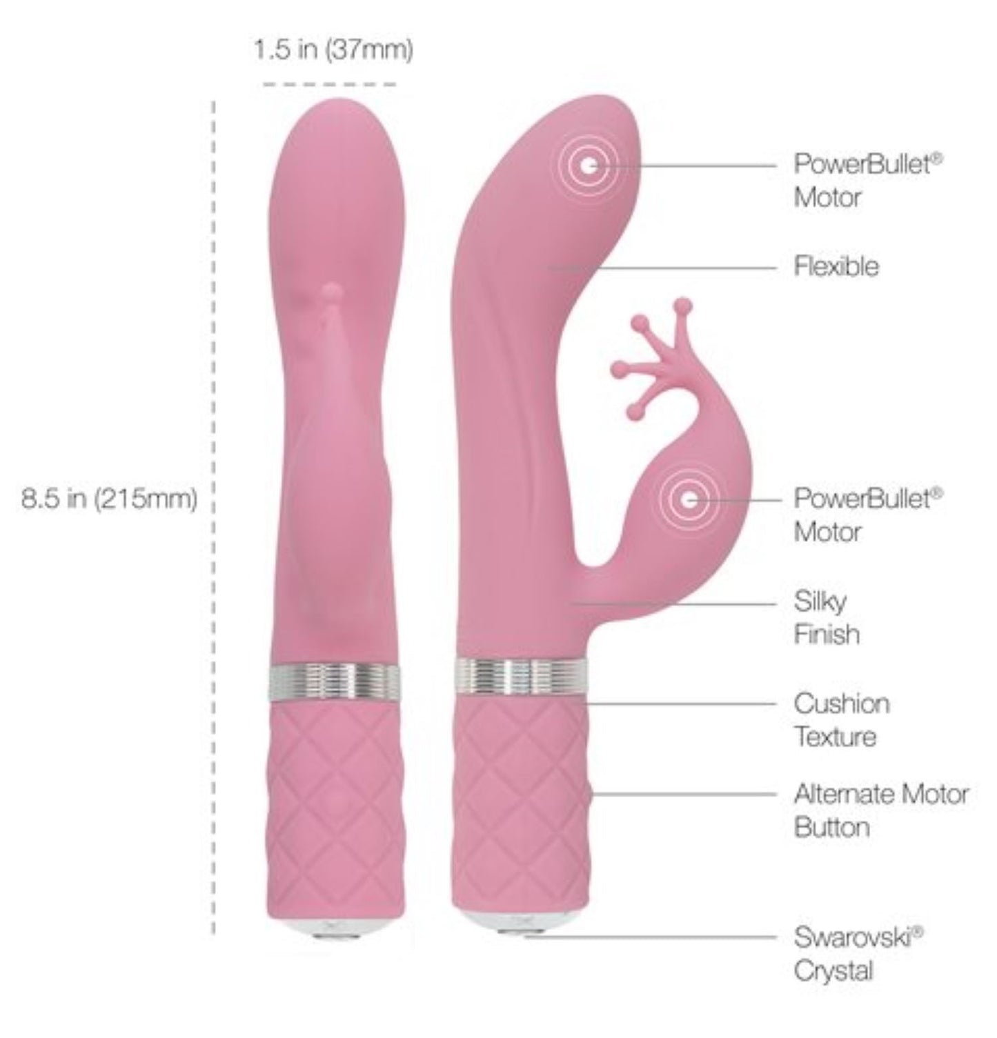 Pillow Talk - Kinky Rabbit & G-Spot Vibrator - Roze