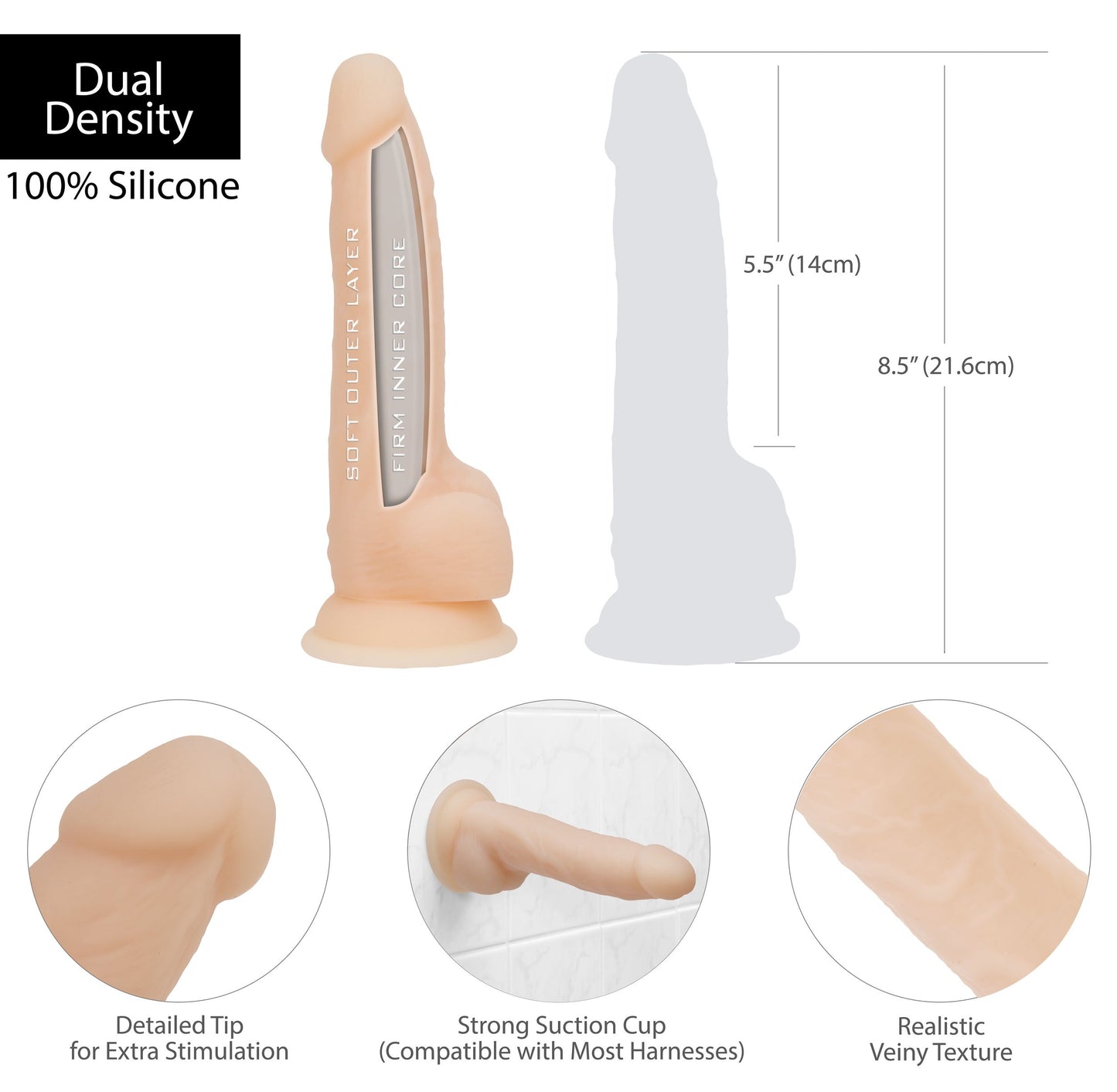 Naked Addiction Realistische Dildo - 20 cm