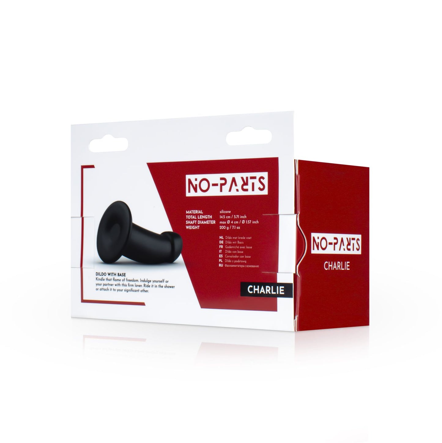 No-Parts - Charlie Dildo 14.5 cm - Zwart