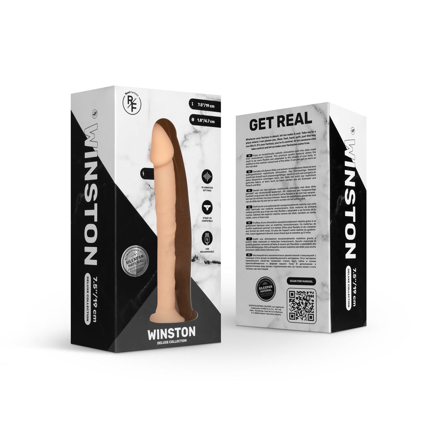 Real Fantasy Deluxe - Winston Vibrerende Realistische Dildo - 18 cm