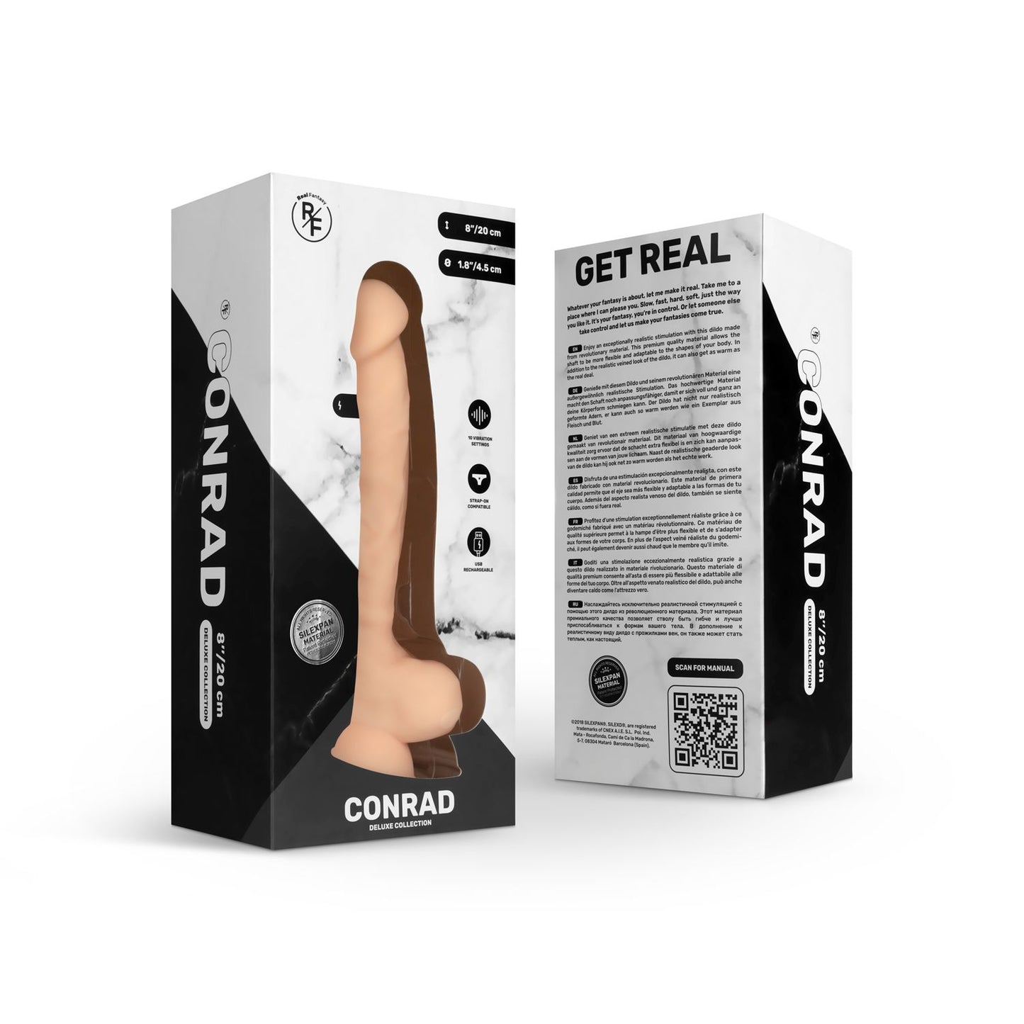 Real Fantasy Deluxe - Conrad Vibrerende Realistische Dildo - 20 cm