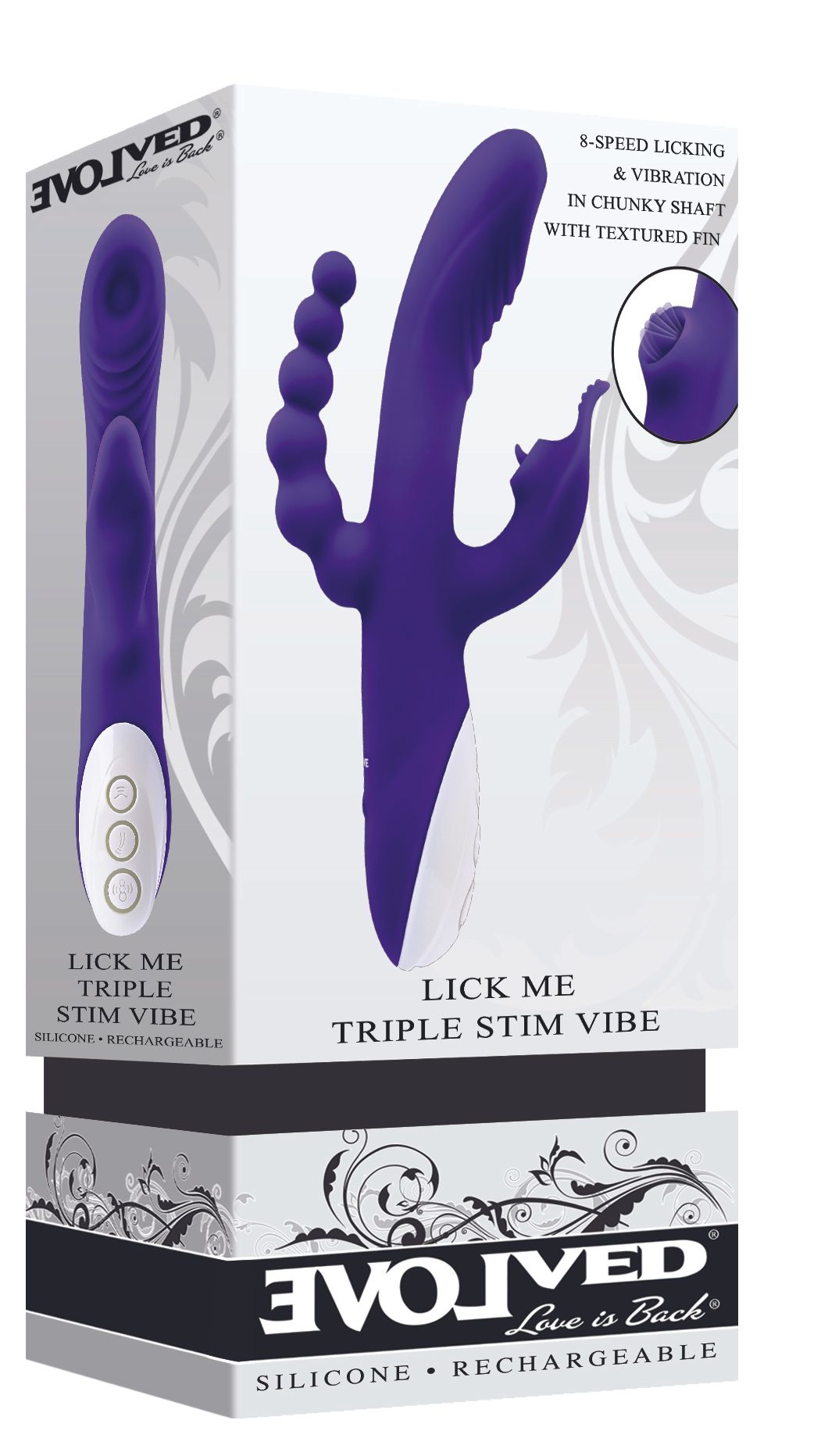 Evolved - Lick Me Triple Stim Vibe Vibrator - Paars