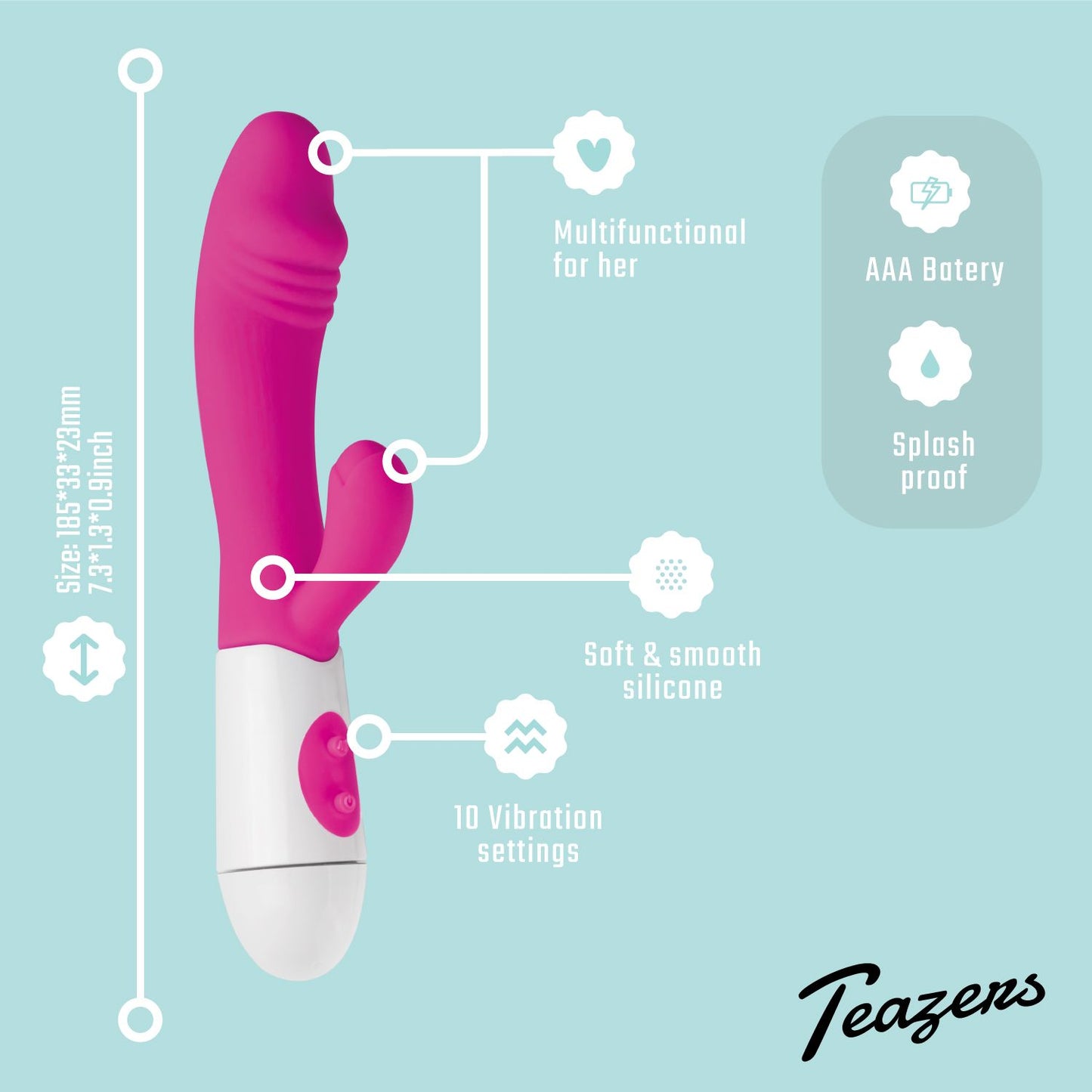 Realistische Rabbit Vibrator - Roze