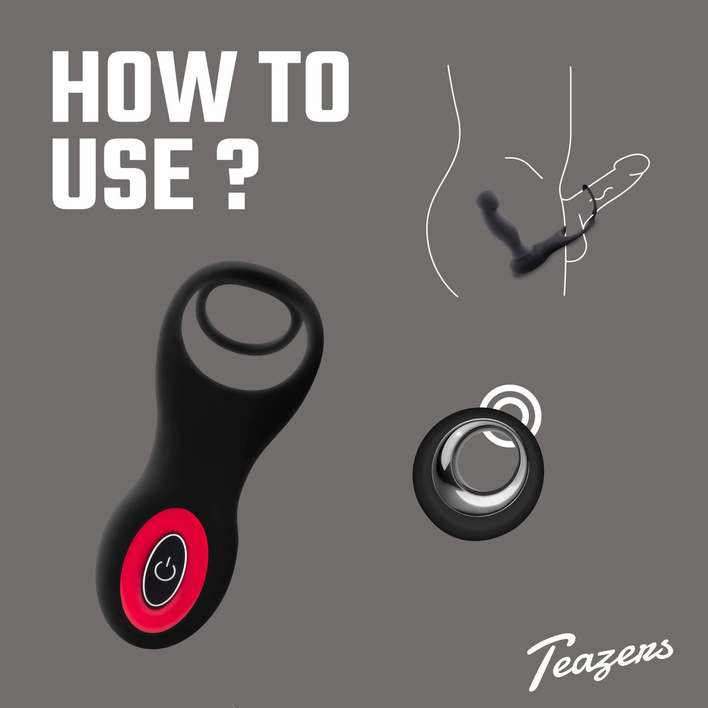 Teazers Cock And Ball Ring Prostate Vibrator Met Afstandsbediening