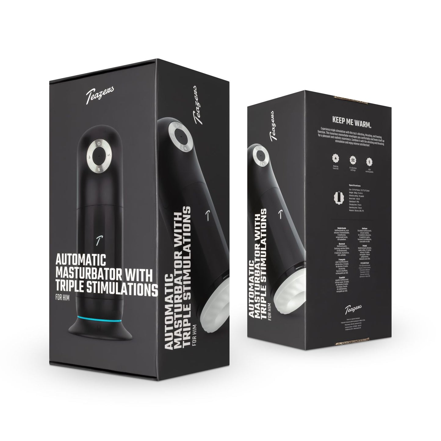 Teazers Automatische Masturbator met Driedubbele Stimulatie