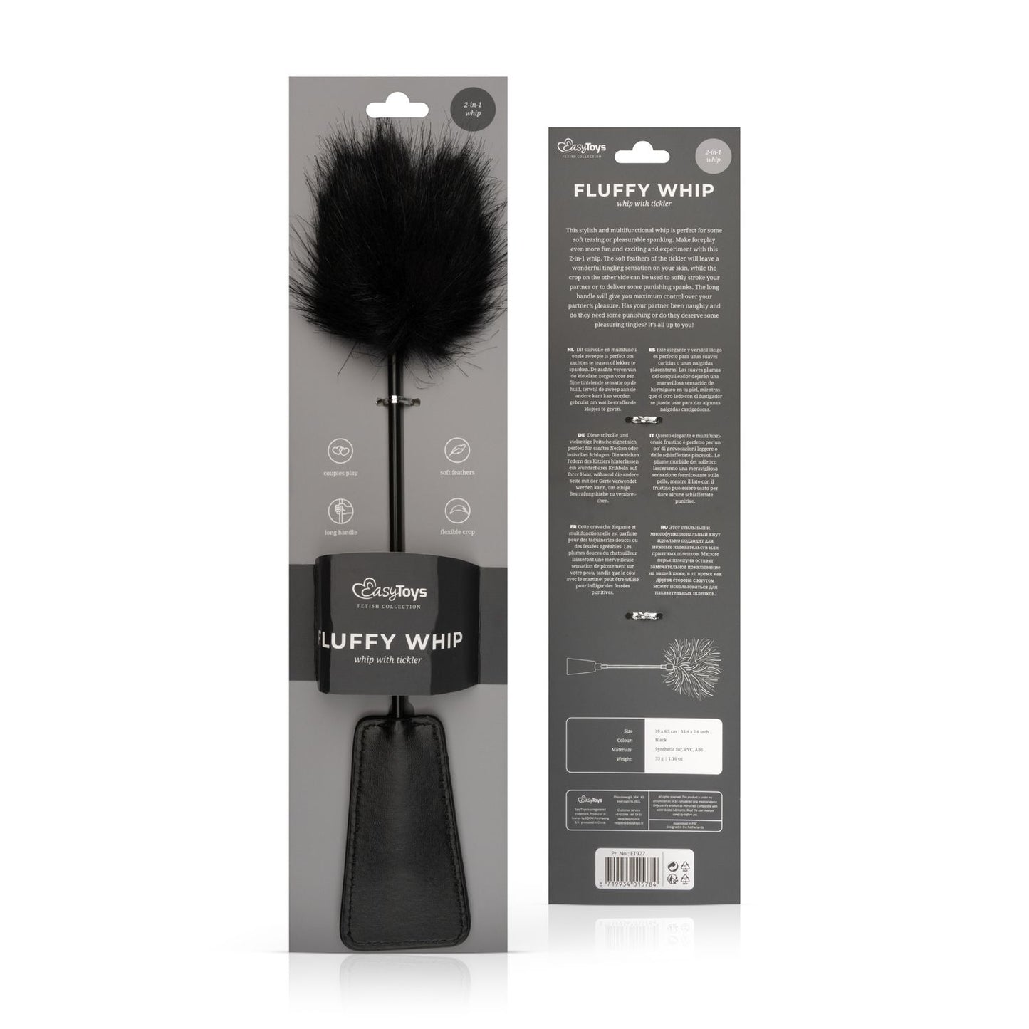 Fluffy Kietelaar en Zweepje in 1 - Zwart