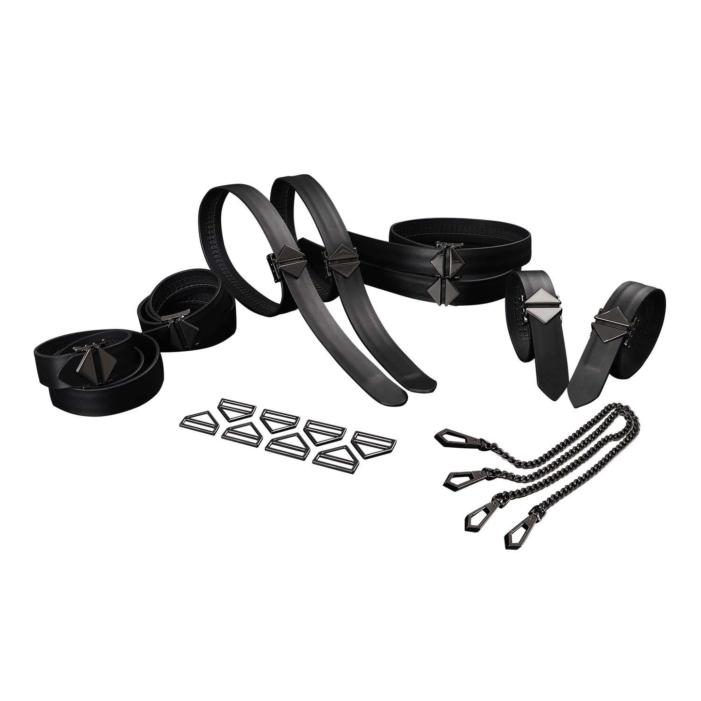 LOCKINK - 8-Bondage-Riemen Restrain Set - zwart