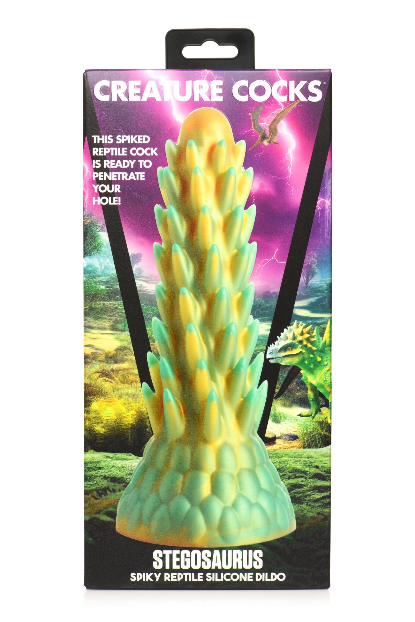 Stegosaurus Spiky Reptiel Dildo - Groen