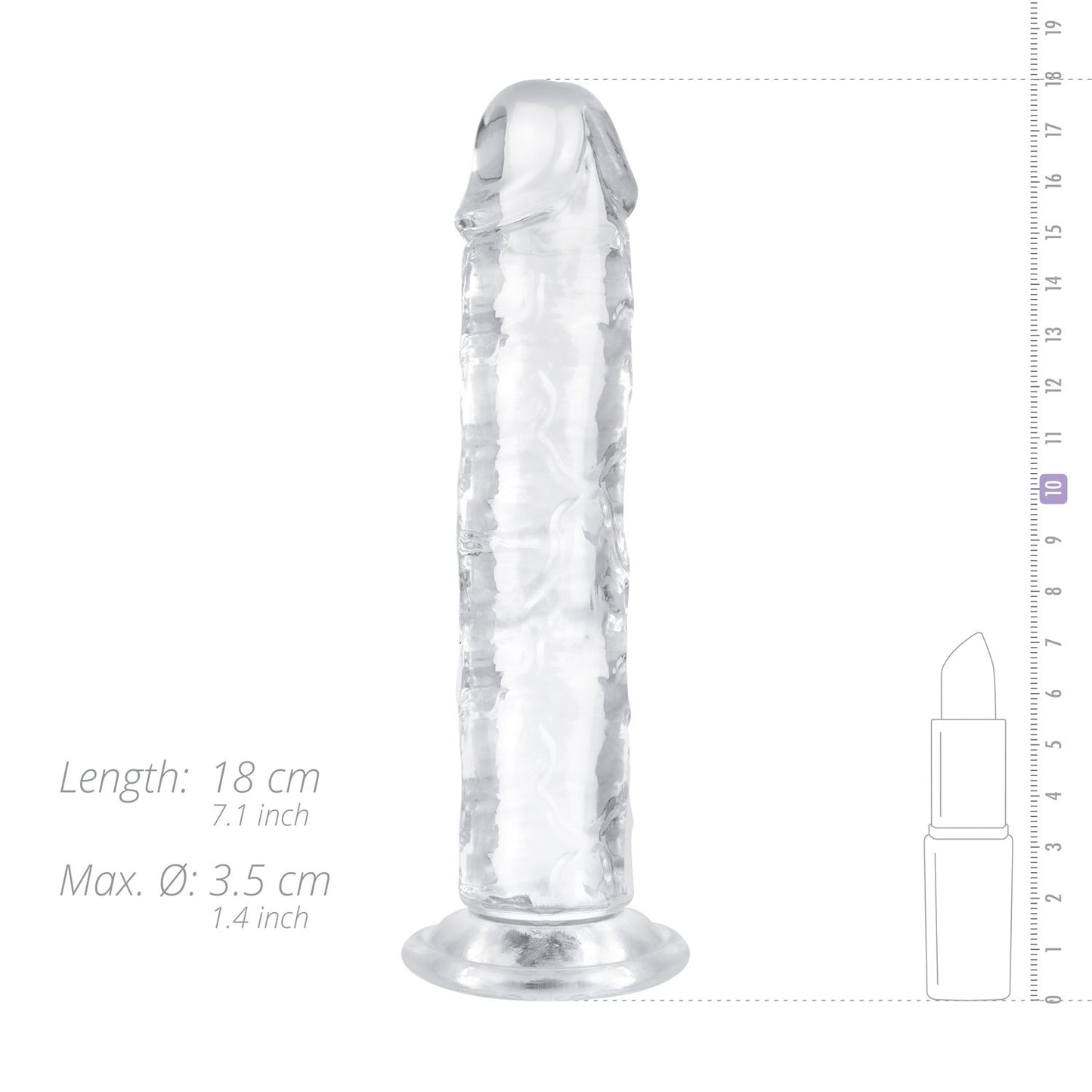 Jelly Dildo zonder ballen - 16 cm