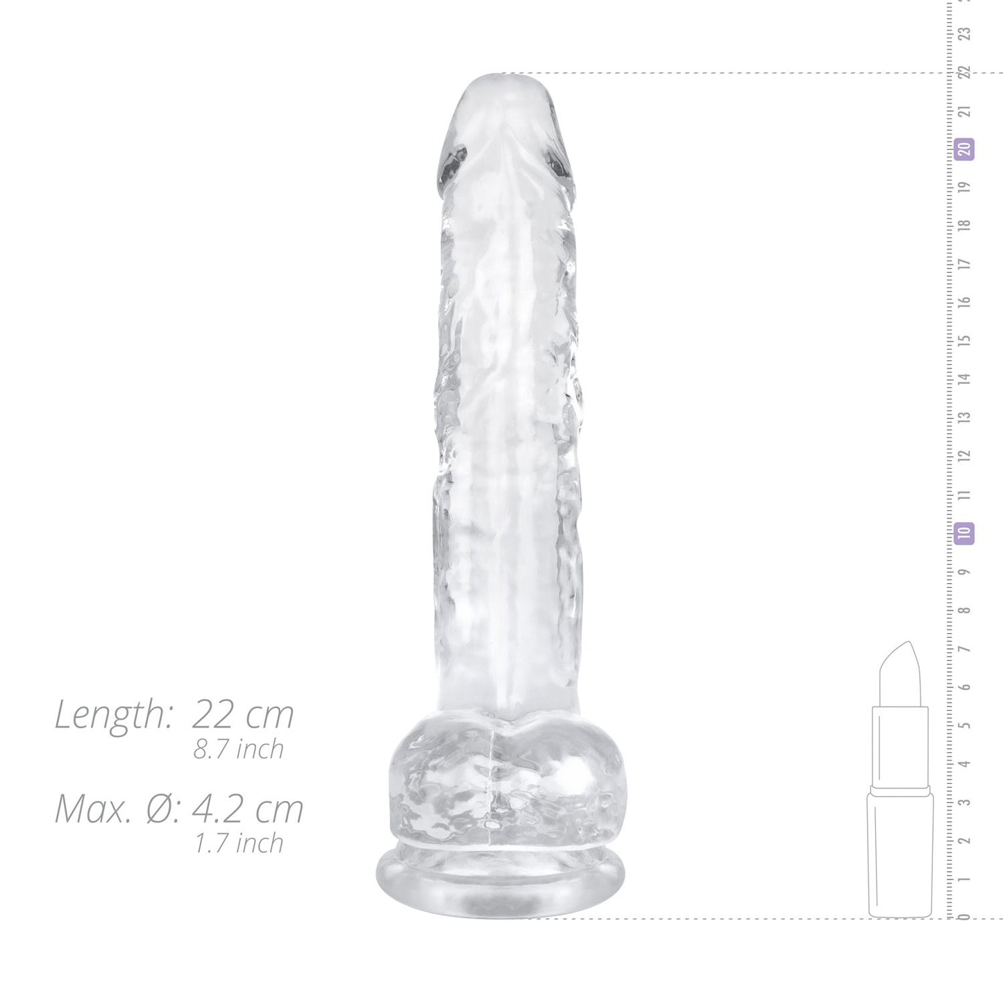 Jelly Dildo met ballen - 19 cm