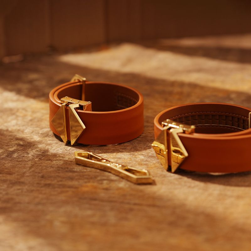 LOCKINK - Enkel- en enkelboeien Set - bruin