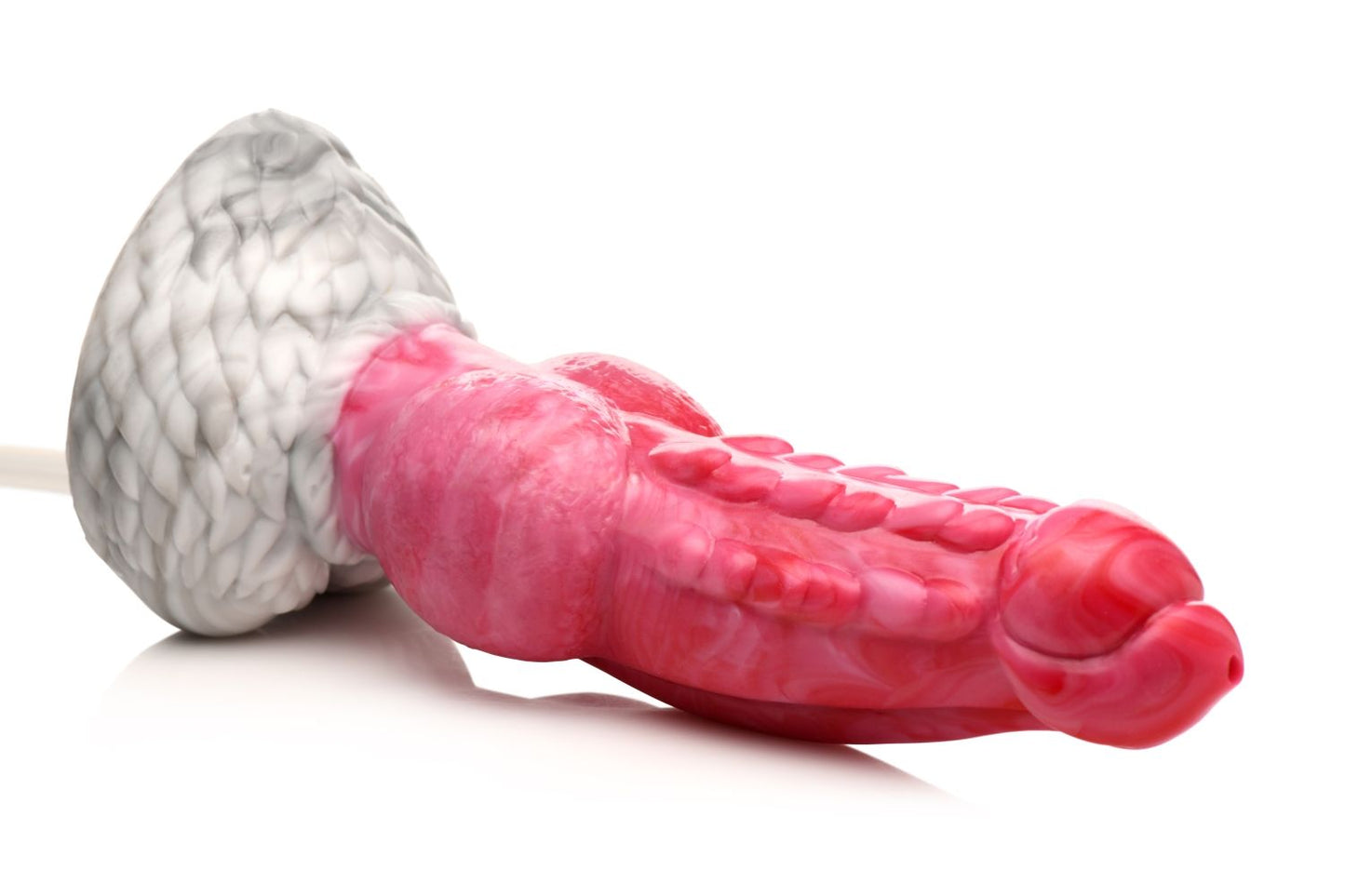XR Brands - Resurrector Phoenix Spuitende Siliconen Dildo - Rood/Wit