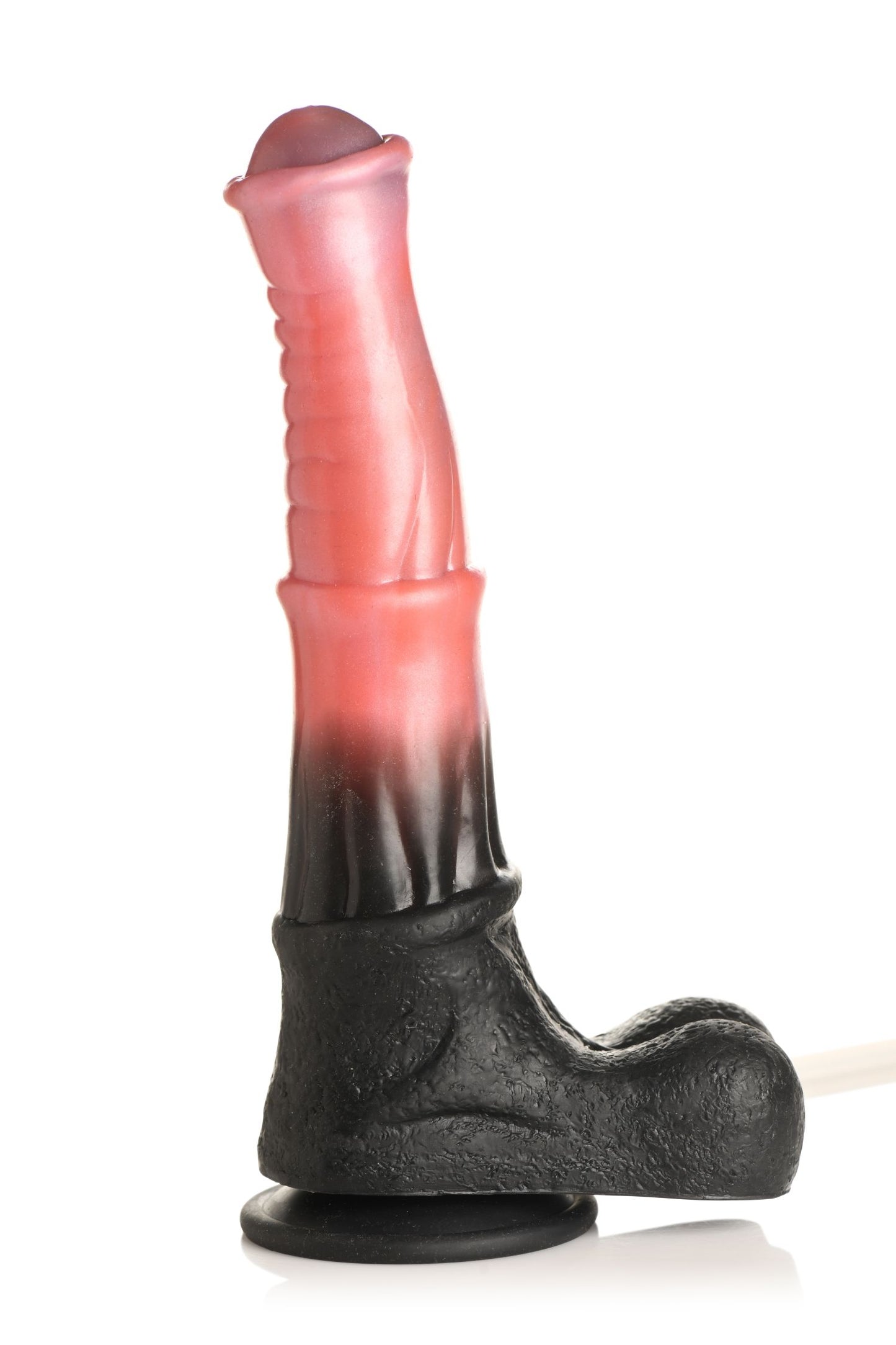 XR Brands - Centaur Explosie Spuitende Siliconen Dildo - Zwart/Rood