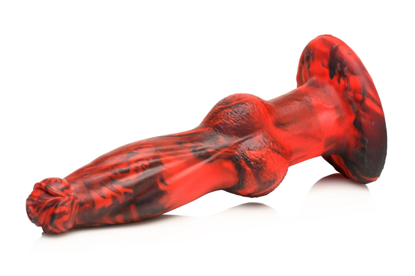 XR Brands - Hel-Wolf Stuwende & Vibrerende Dildo - Rood & Zwart