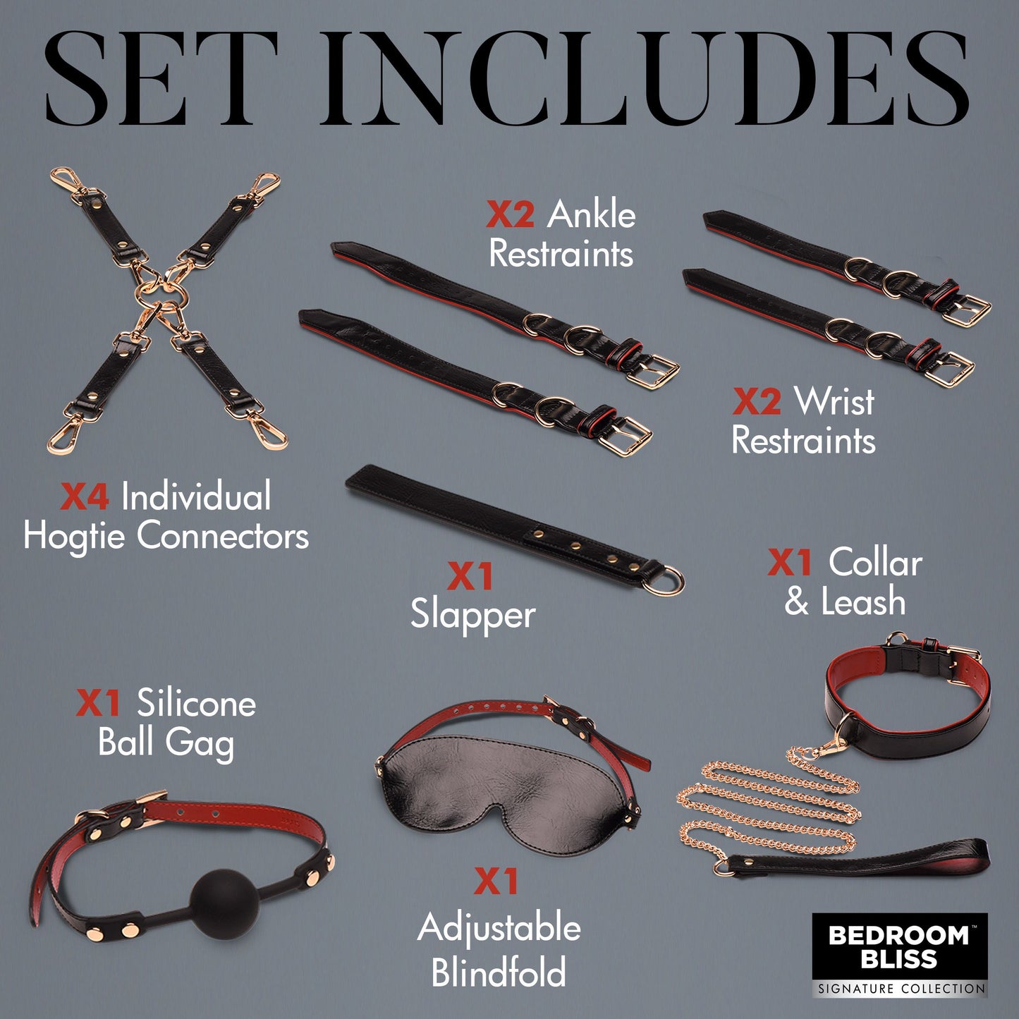 XR Brands - Lover's Luxe Bondage Set - Zwart