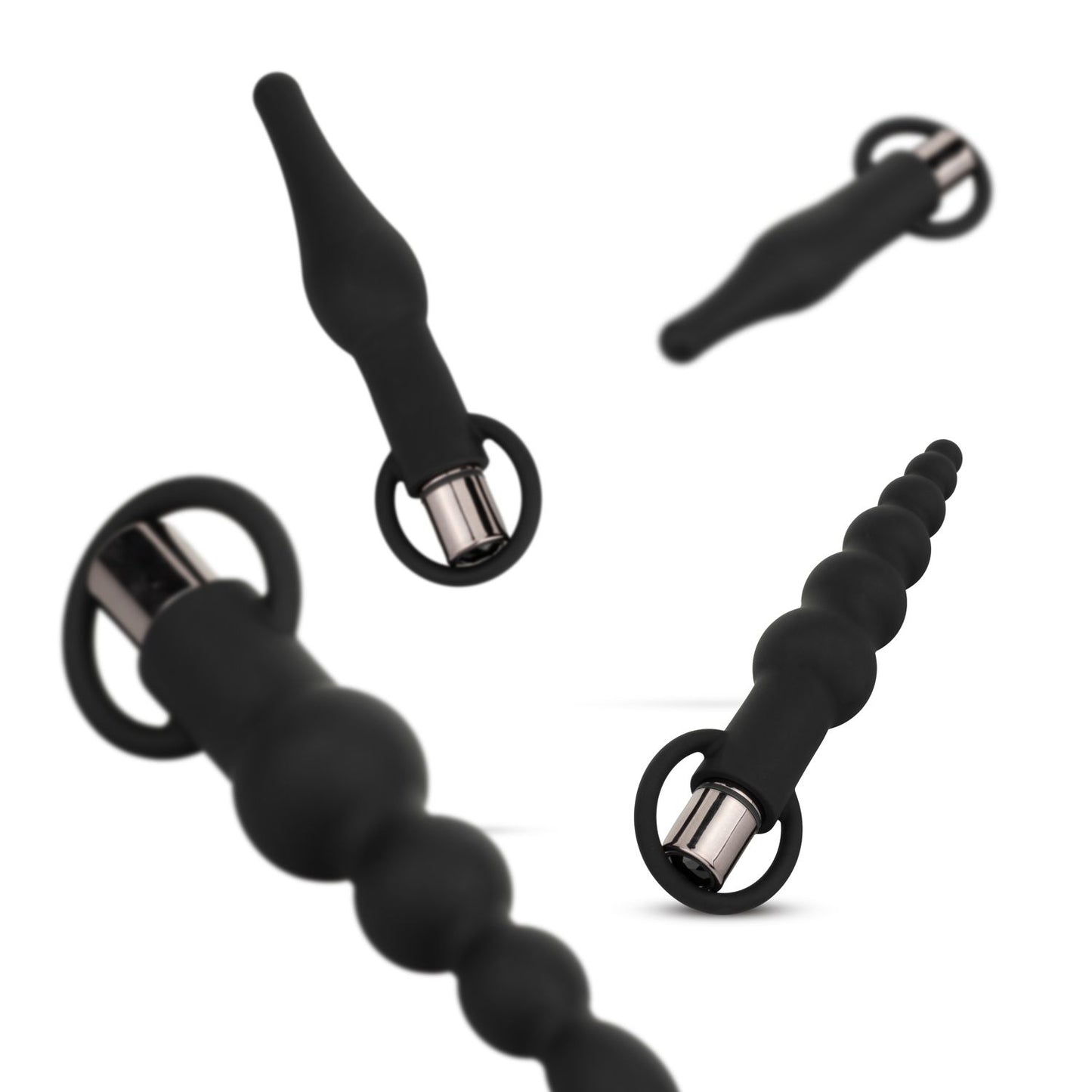 Anaal Plug Set Met Bullet Vibrator - Zwart