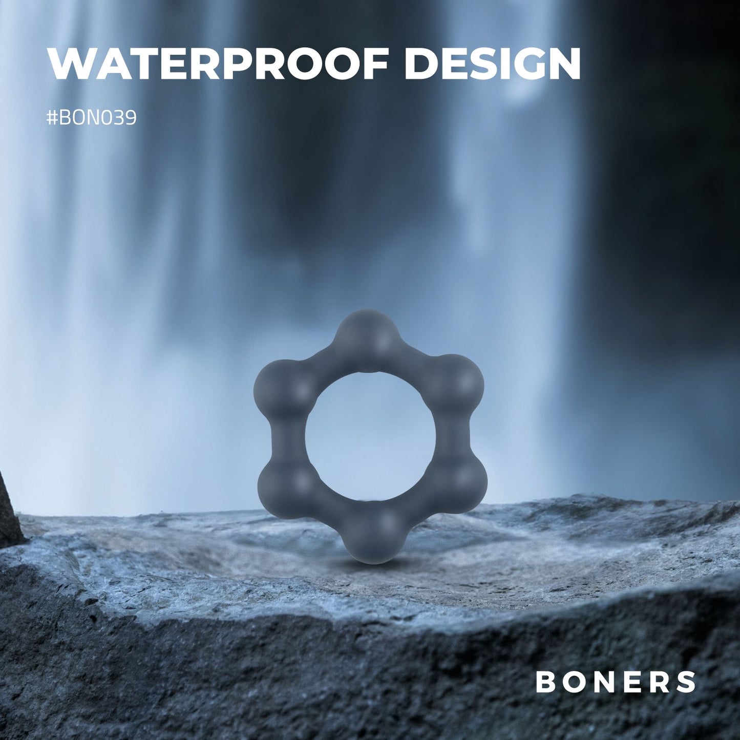 Boners Hexagon Cockring Met Stalen Kogels