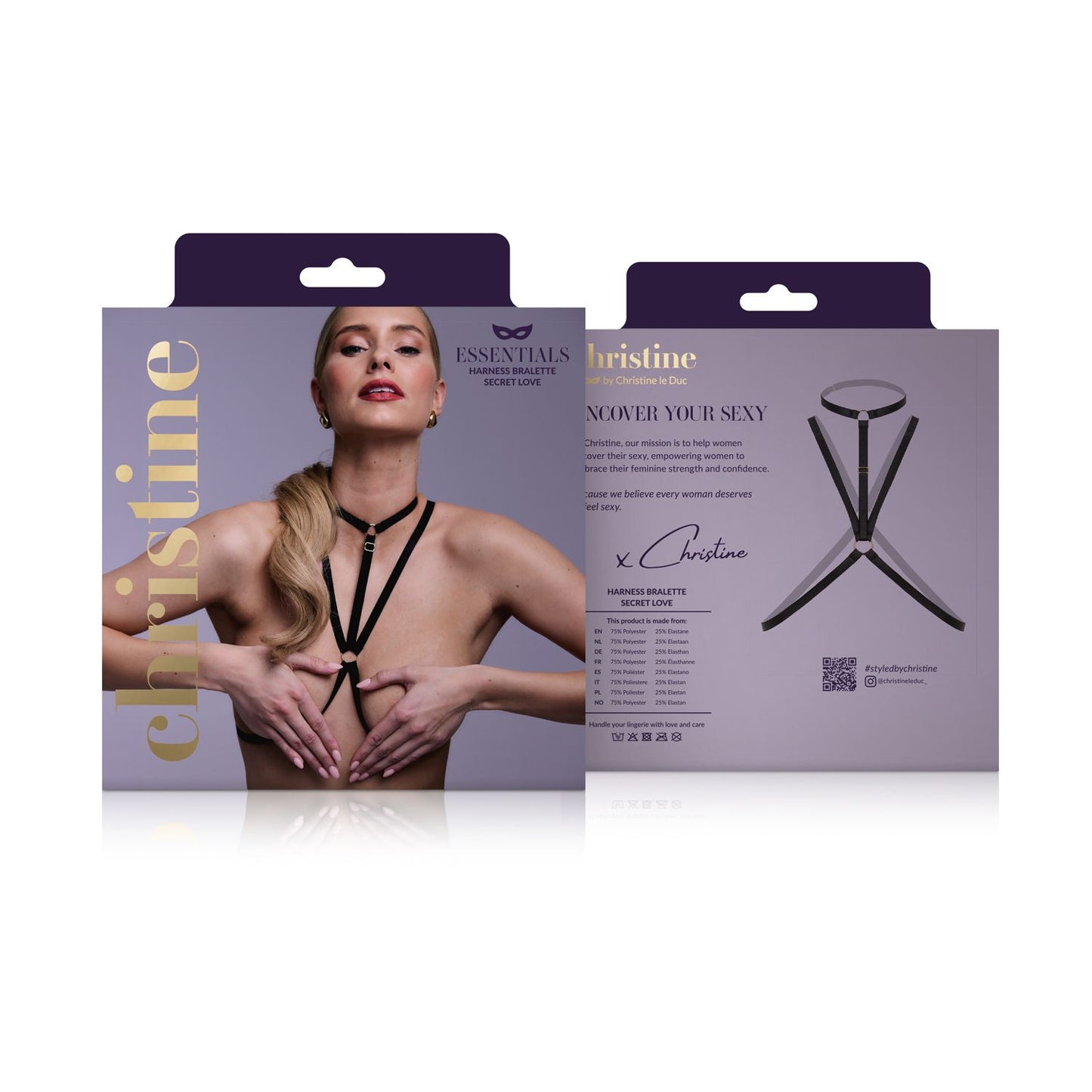 Strappy Harness Bralette Secret Love- black