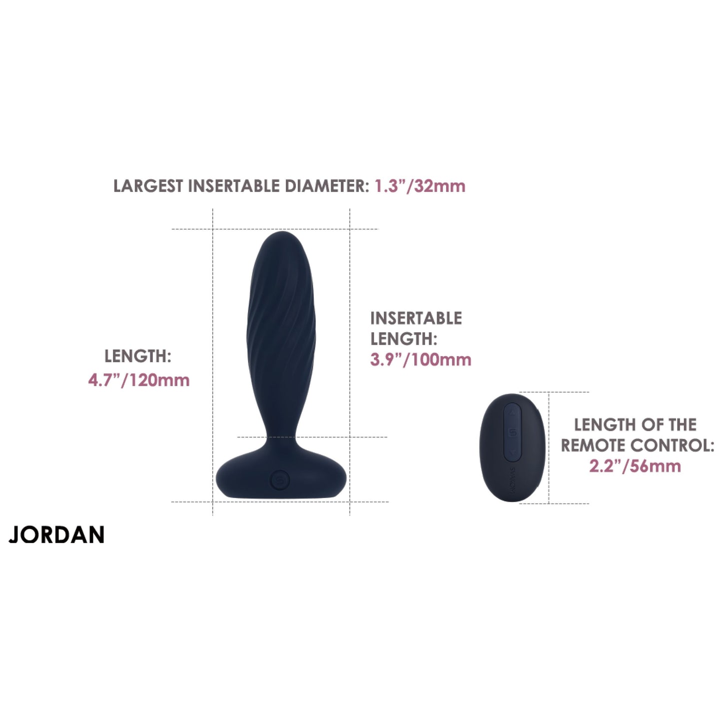 SVAKOM - Jordan Stotende Butt Plug - Blauw