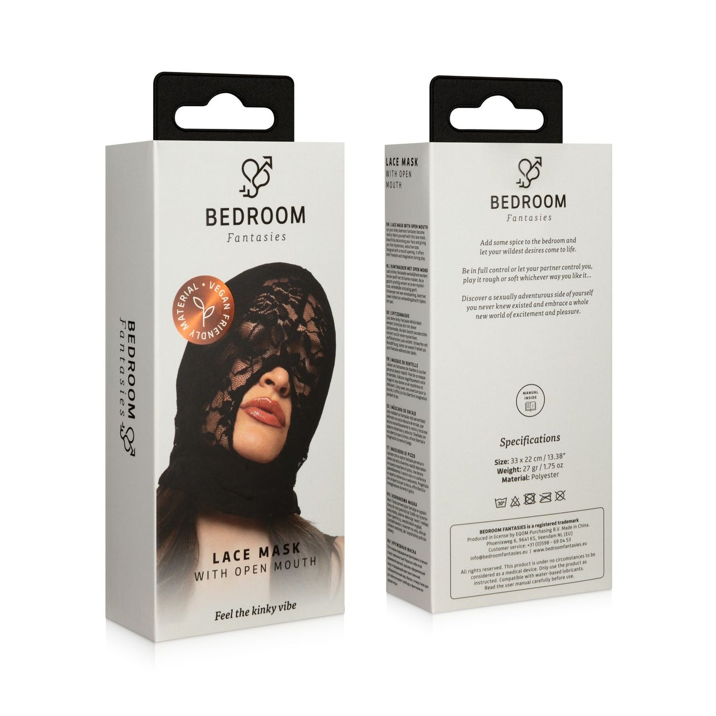 Bedroom Fantasies - Kanten BDSM Masker - Zwart