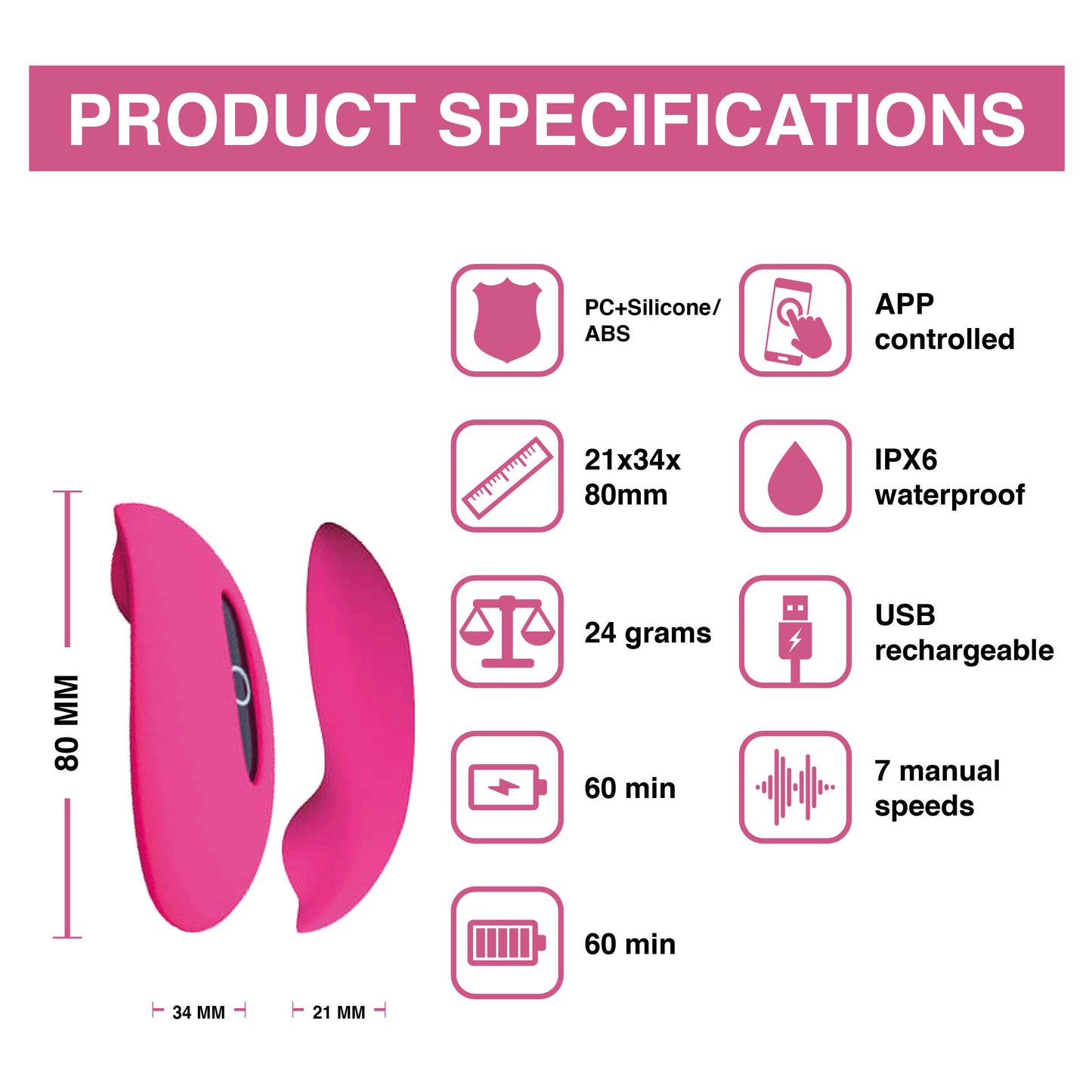 Magic Motion - Candy Met App Bedienbare Panty Vibrator - Roze