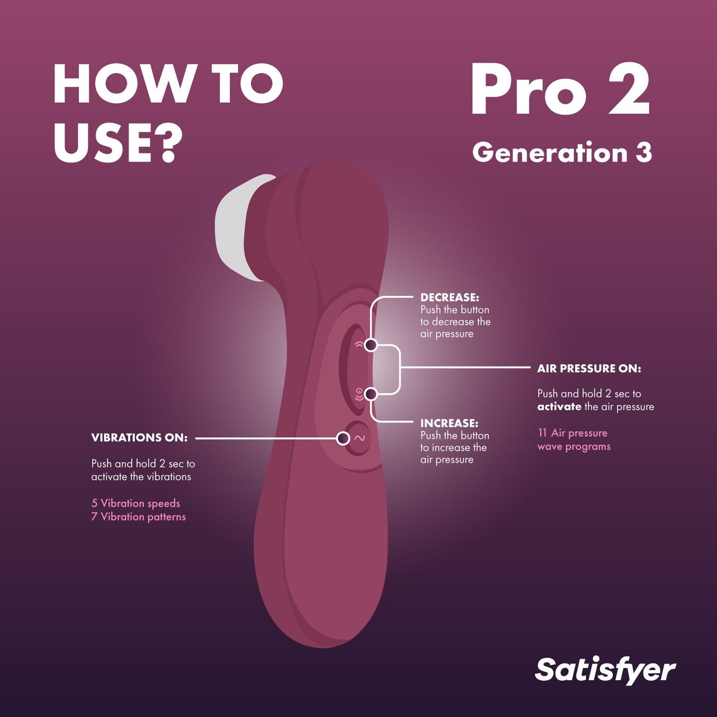 Satisfyer Pro 2 Generation 3 - Wijnrood