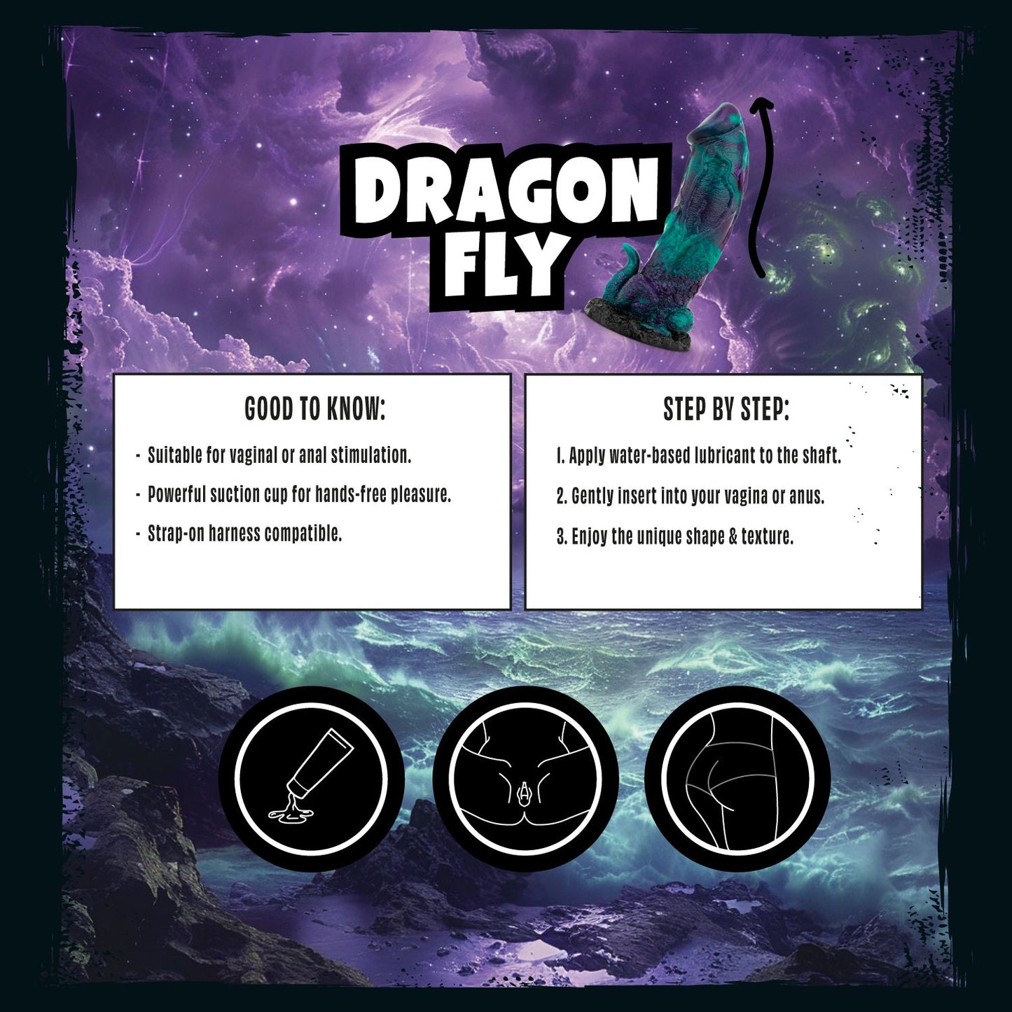 Mythical Mates - Dragonfly Dildo Paars & Groen
