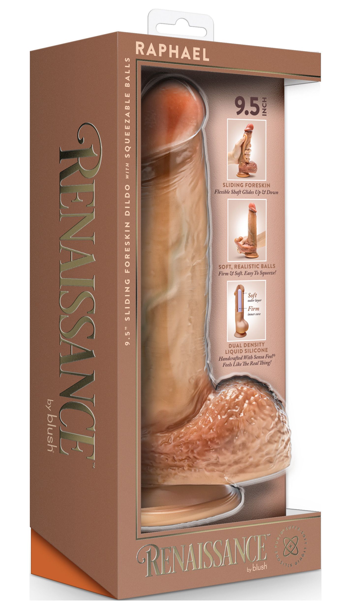 Blush - Renaissance Raphael Dildo met Schuivende Voorhuid - 24 cm