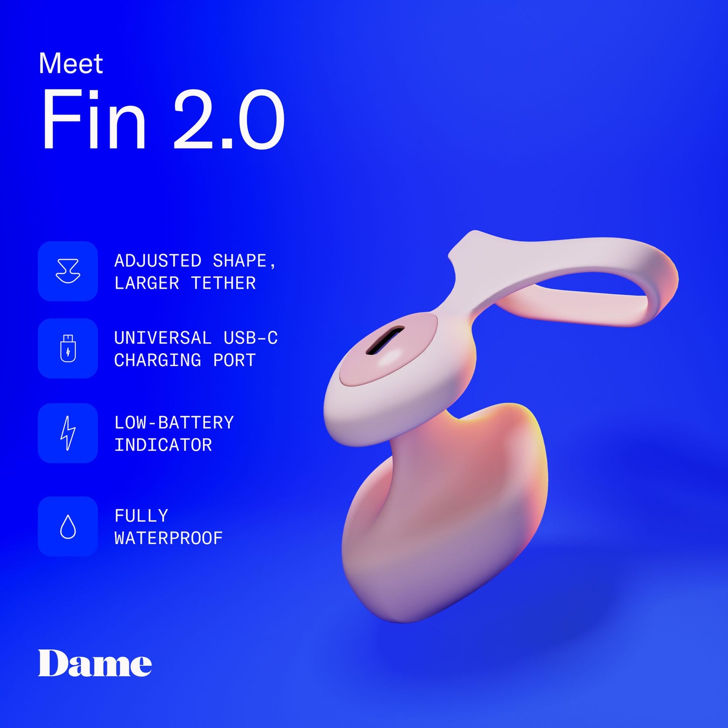 Dame - Fin 2.0 Vinger Vibrator - Quartz