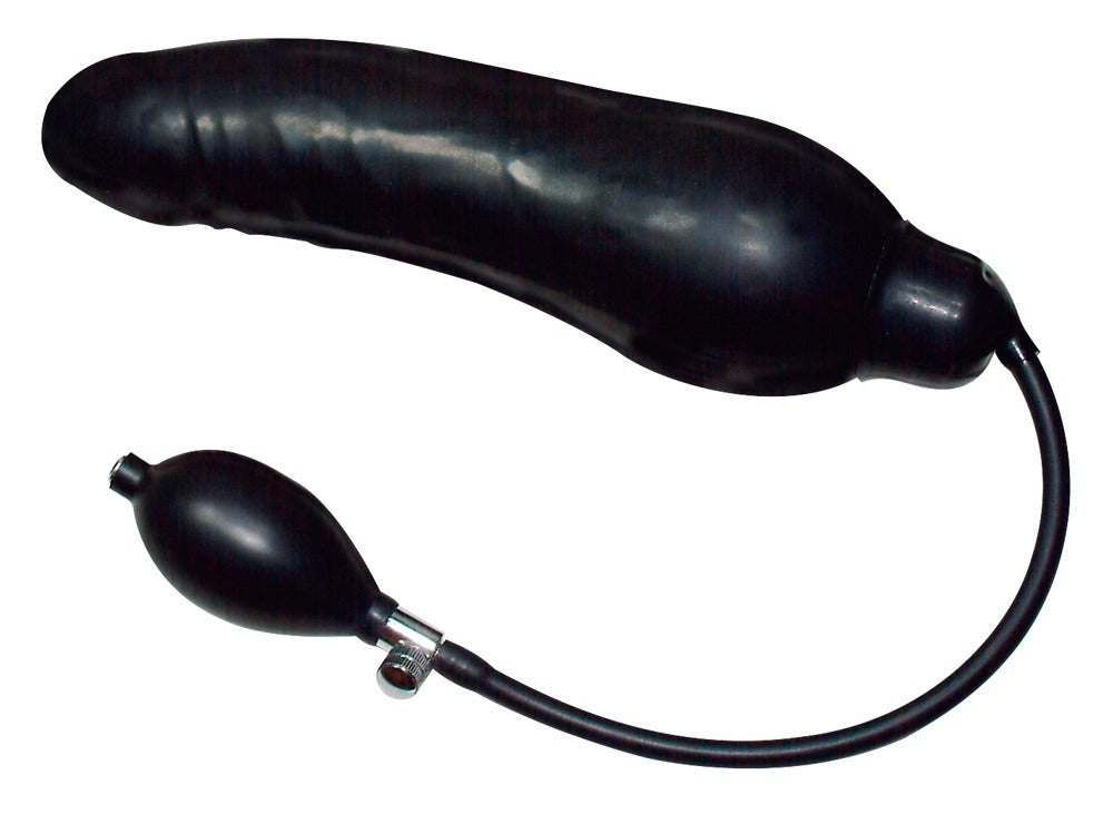 Infl. Dildo Black Latex Balloo