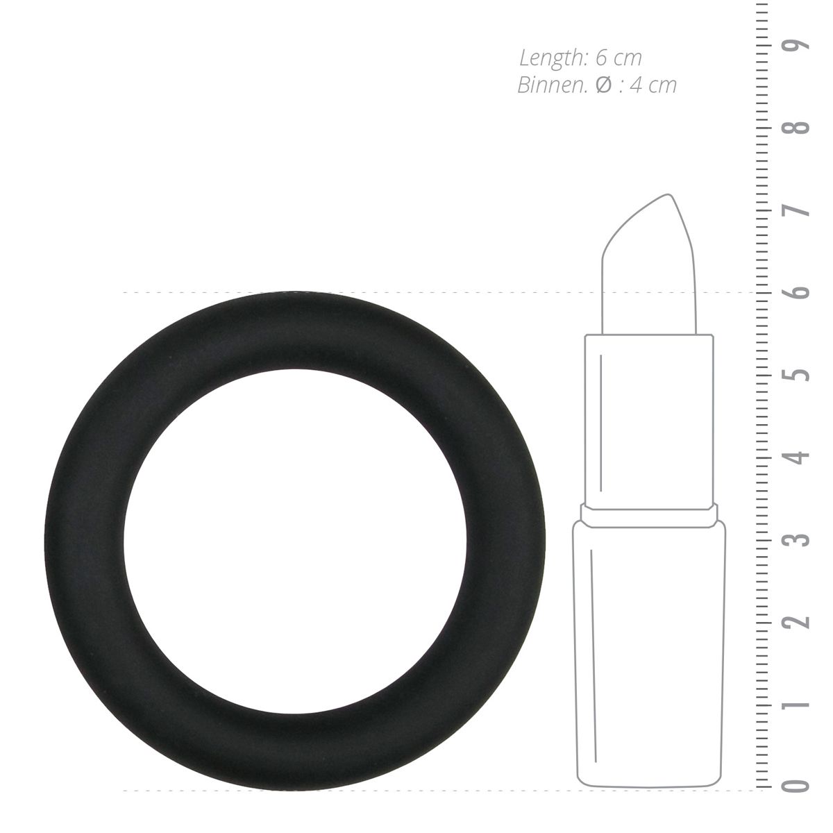 Siliconen Cockring Large - Zwart