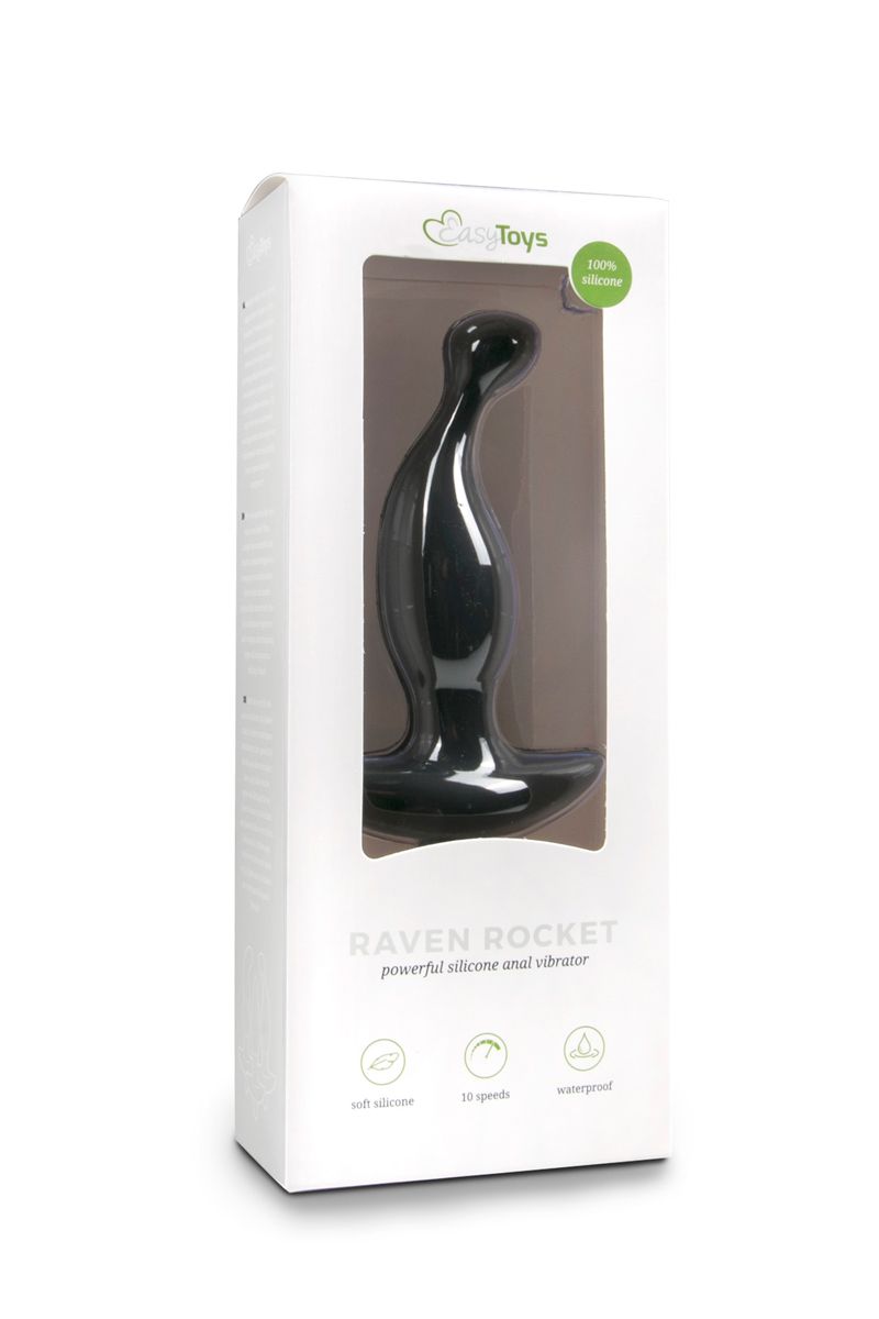 Siliconen prostaat vibrator - zwart