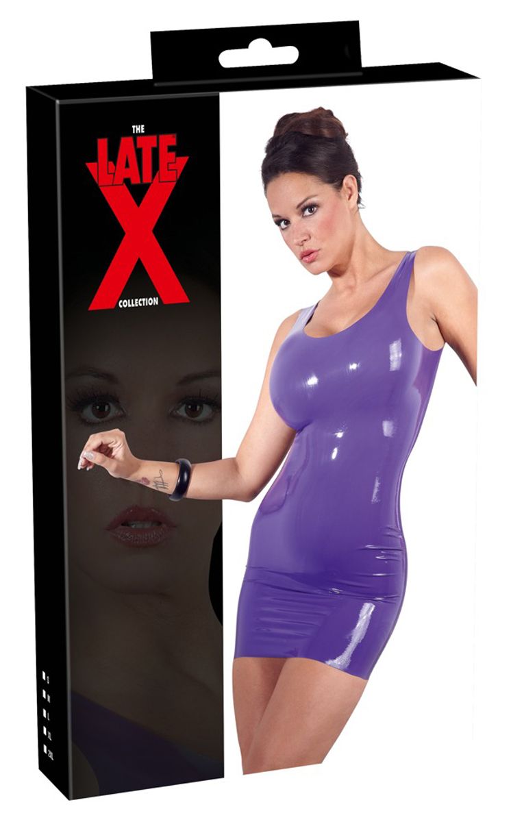 Latex Mini Jurk - Paars