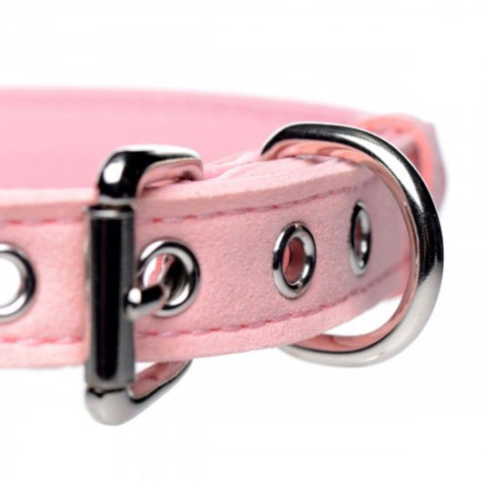 Golden Kitty Collar Met Kattenbelletje - Roze/Zilver