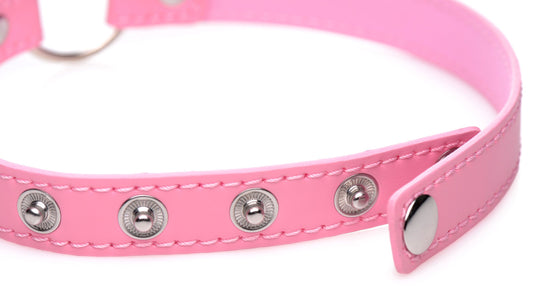Kinky Kitty Ring Slim Choker - Roze