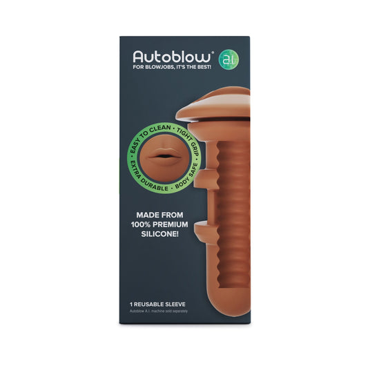 Autoblow - A.I. Siliconen Mond Sleeve - Bruin