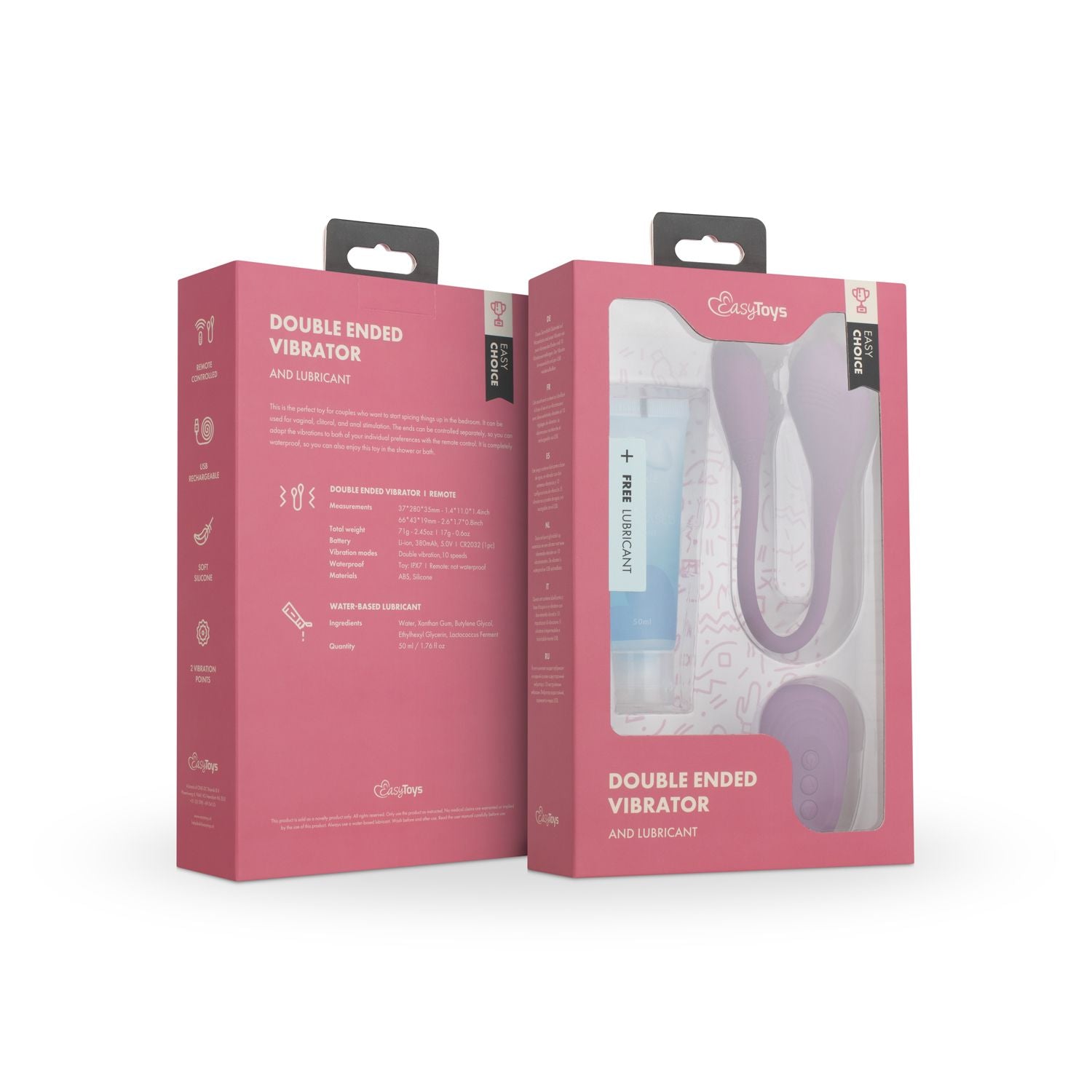 Easy Choice - Vibrerende Dubbele Stimulator & Glijmiddel - Gift Set