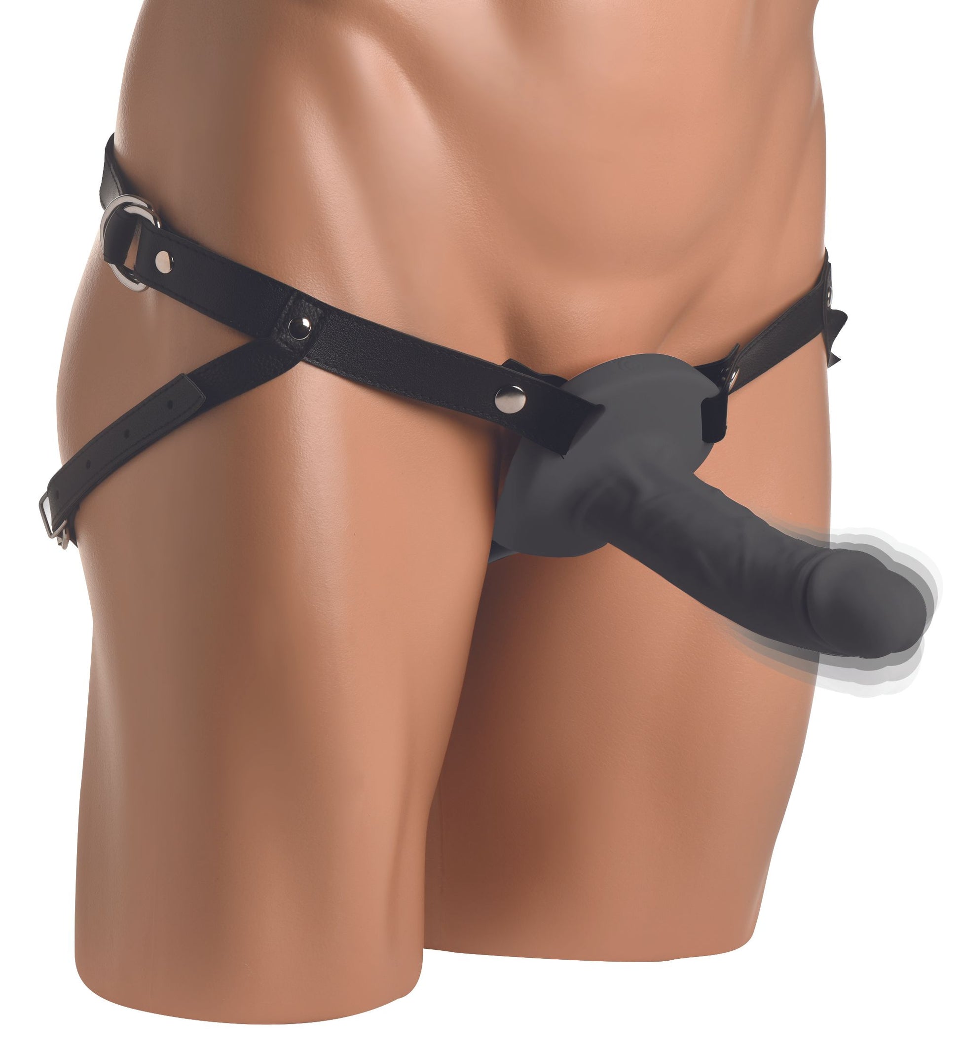 Realistische Vibrerende Siliconen Penis Sleeve - Zwart