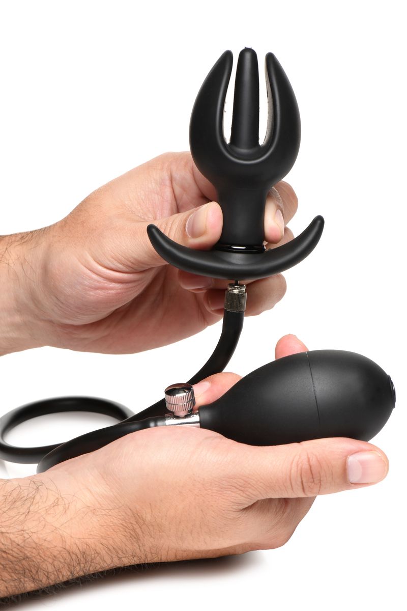 Opblaasbare Siliconen Anaal Plug - Zwart