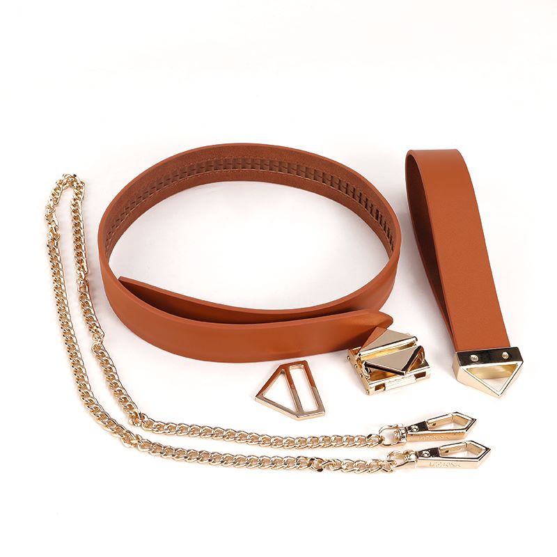 LOCKINK -  Halsband met Riem Set - bruin