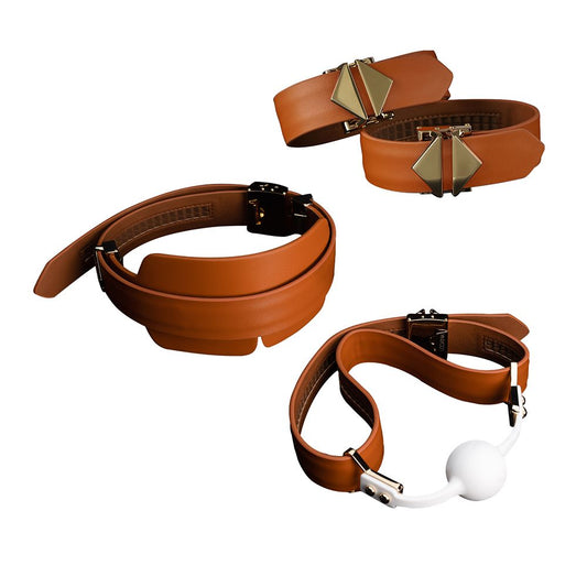 LOCKINK - Bondage & Restraint Set - bruin