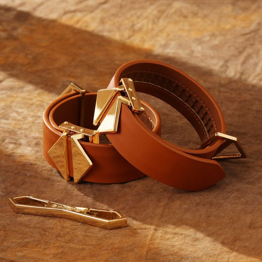 LOCKINK - Enkel- en enkelboeien Set - bruin