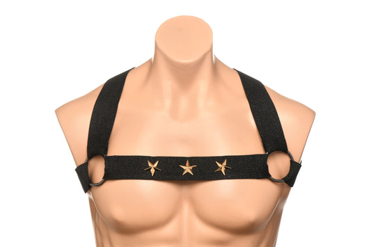 XR Brands - Borstharnas met Armbanden - Zwart