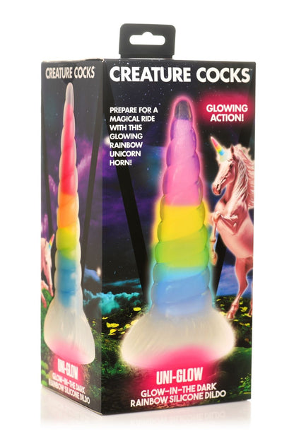 XR Brands - Lichtgevende Regenboog Siliconen Dildo