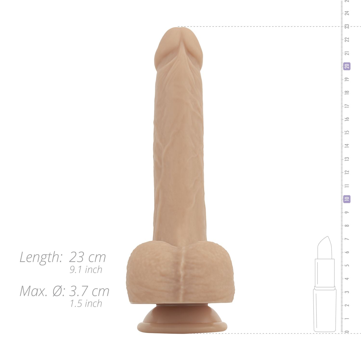 Real Fantasy - Bryce Stotende, Verwarmbare en Vibrerende Dildo