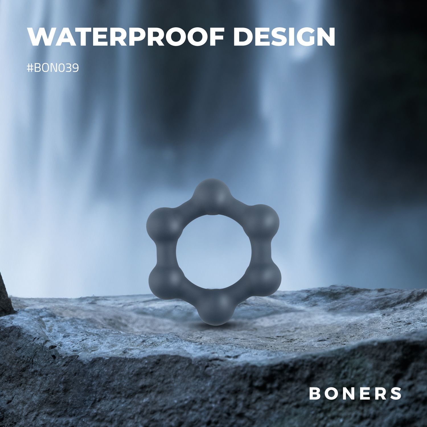 Boners Hexagon Cockring Met Stalen Kogels