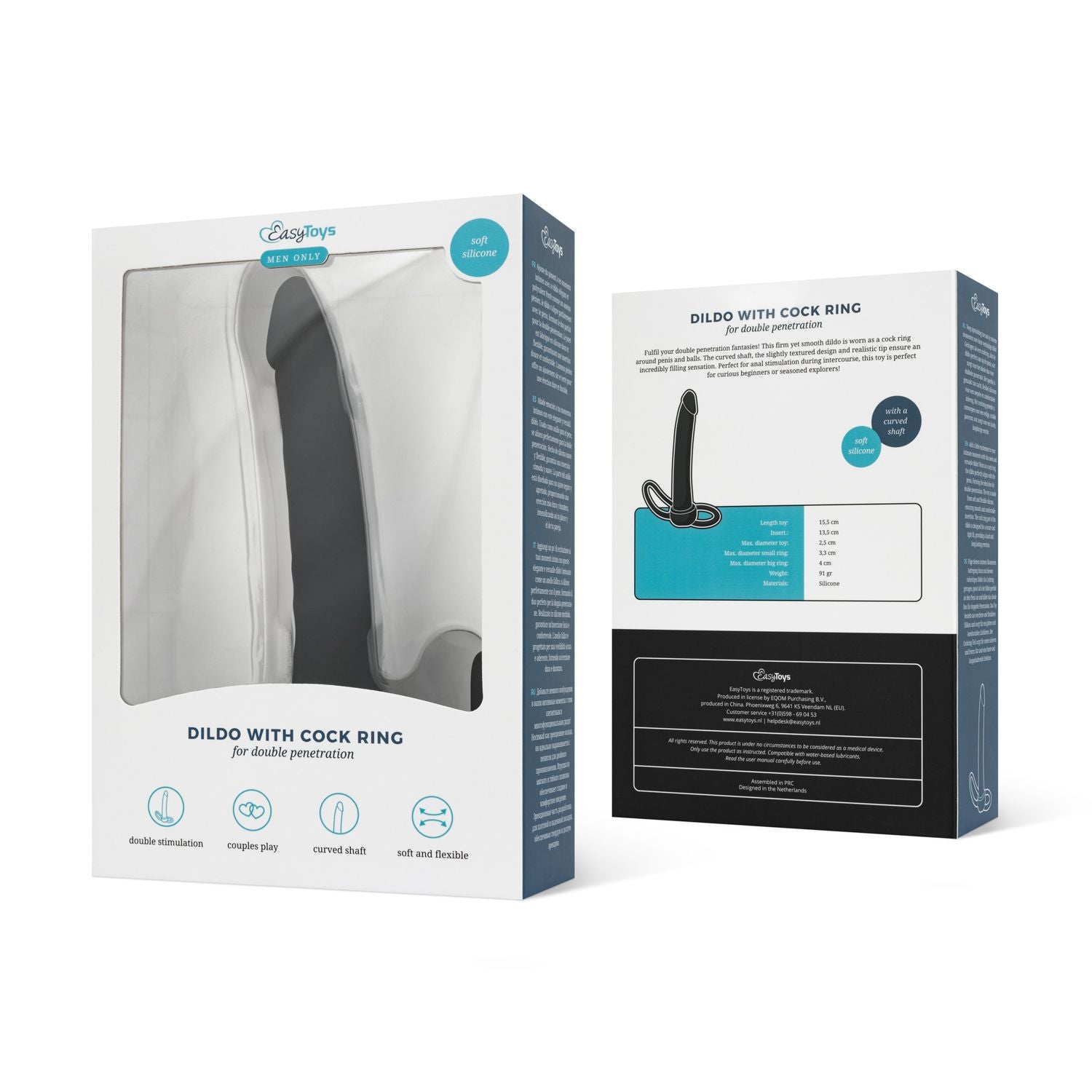 Men Only - Dildo met Penisring - Zwart